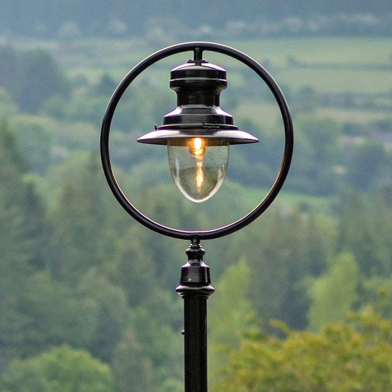 Classic railway style lamp post in cast iron and steel 3.65m in height.