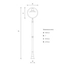 Classic railway style lamp post in cast iron and steel 2.73m (H316)