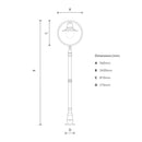 Copper railway style lamp post in cast iron and steel 2.43m (H317C)