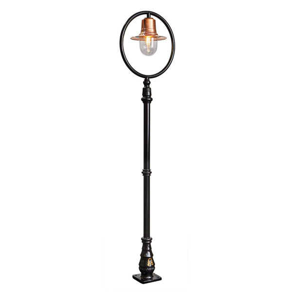 Copper railway style lamp post in cast iron and steel 2.43m (H317C)