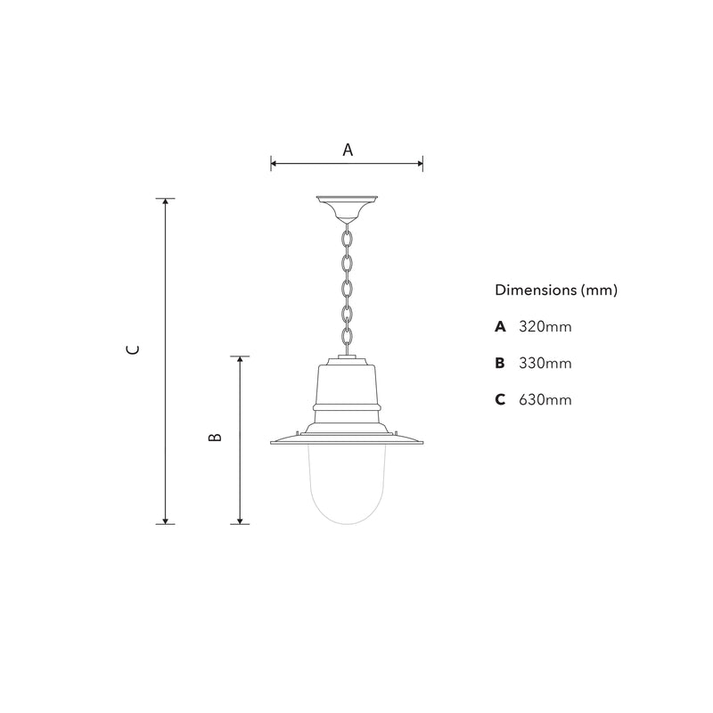 Suspension style chemin de fer en cuivre avec chaîne 0,33m (H322C)