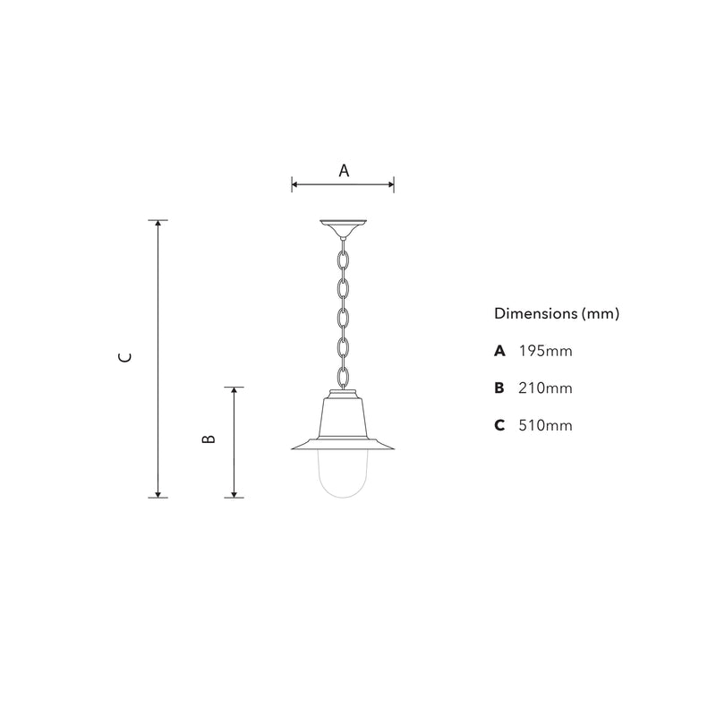 Suspension style chemin de fer en cuivre avec chaîne 0,21m (H323C)