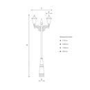 Victorian style large double headed lamp post 3.3m (H032)
