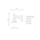 Classic railway style wall light in cast iron and steel 0.62m (H341)