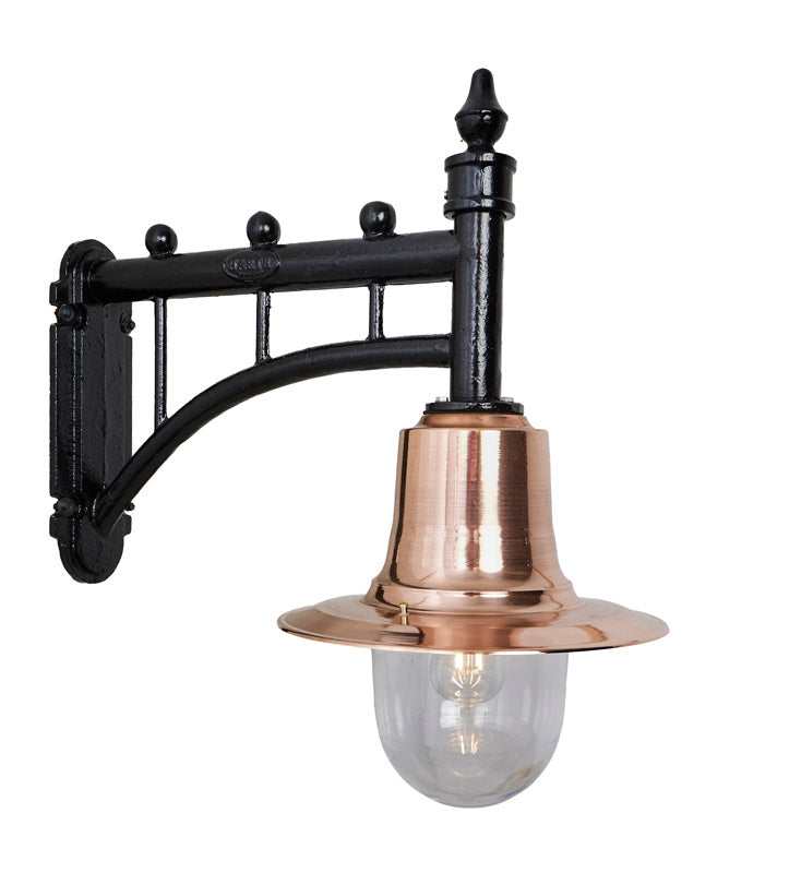Copper railway style wall light in cast iron and steel 0.62m (H341C)