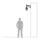 Classic railway style wall light in cast iron and steel 0.62m in height.