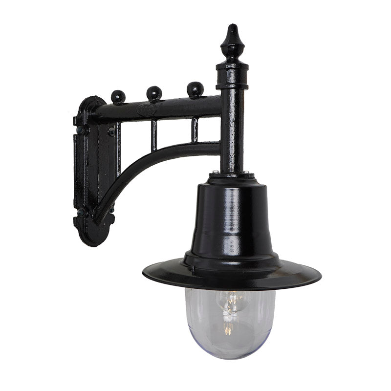 Classic railway style wall light in cast iron and steel 0.62m (H341)