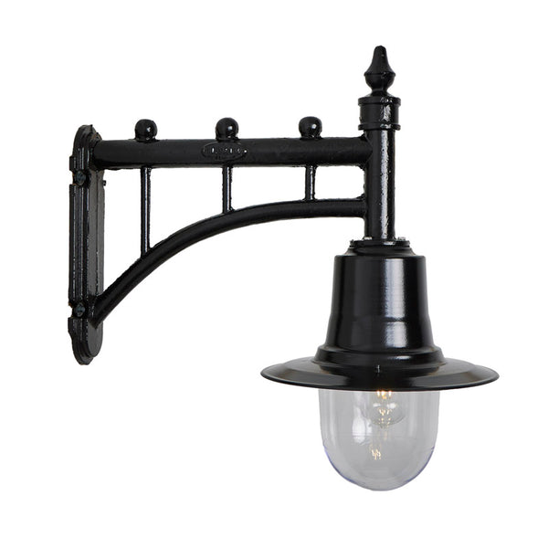 Classic railway style wall light in cast iron and steel 0.62m (H341)