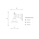 Copper railway style wall light in cast iron and steel 0.37m (H343C)