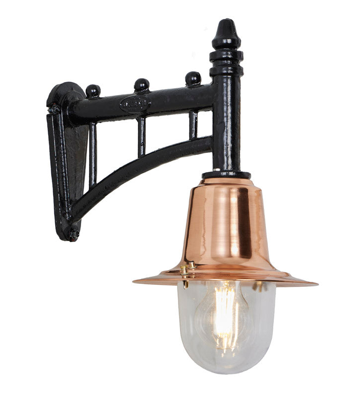Copper railway style wall light in cast iron and steel 0.37m (H343C)