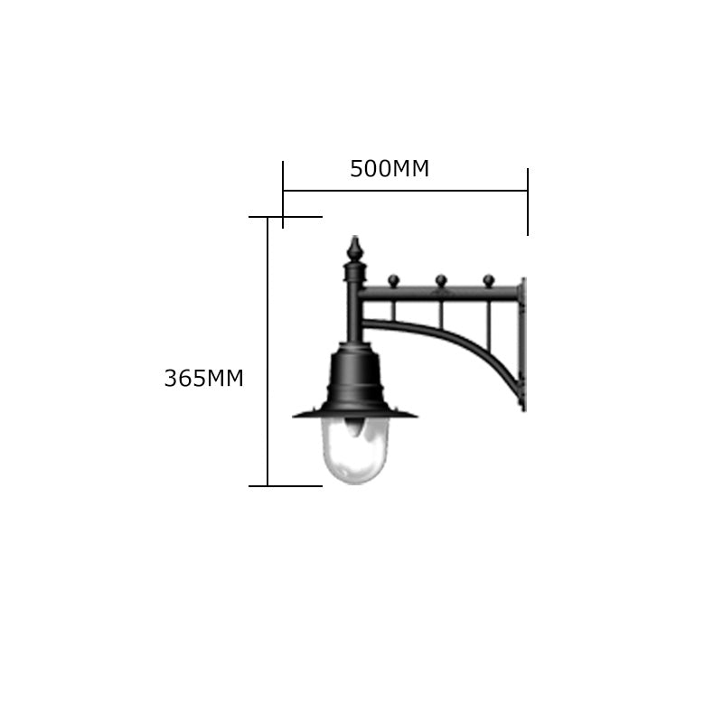 Copper railway style wall light in cast iron and steel 0.62m (H341C)