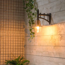 Copper railway style wall light in cast iron and steel 0.37m (H343C)