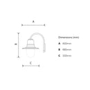 Vintage tear drop wall light in galvanised steel 0.46m (H345)