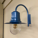 Vintage tear drop wall light in galvanised steel 0.46m in height.