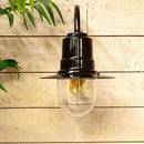 Vintage tear drop wall light in galvanised steel 0.46m in height.