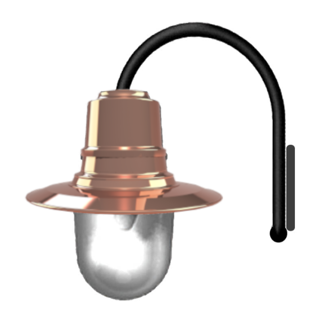 Vintage tear drop wall light in copper and galvanised steel 0.46m in height