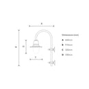 Vintage tear drop wall light in copper and steel 0.91m (H346C)