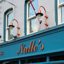 Vintage tear drop wall light in galvanised steel 0.91m in height.