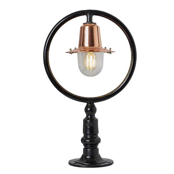 Copper railway style pier light for flat pier caps 0.59m (H352C)