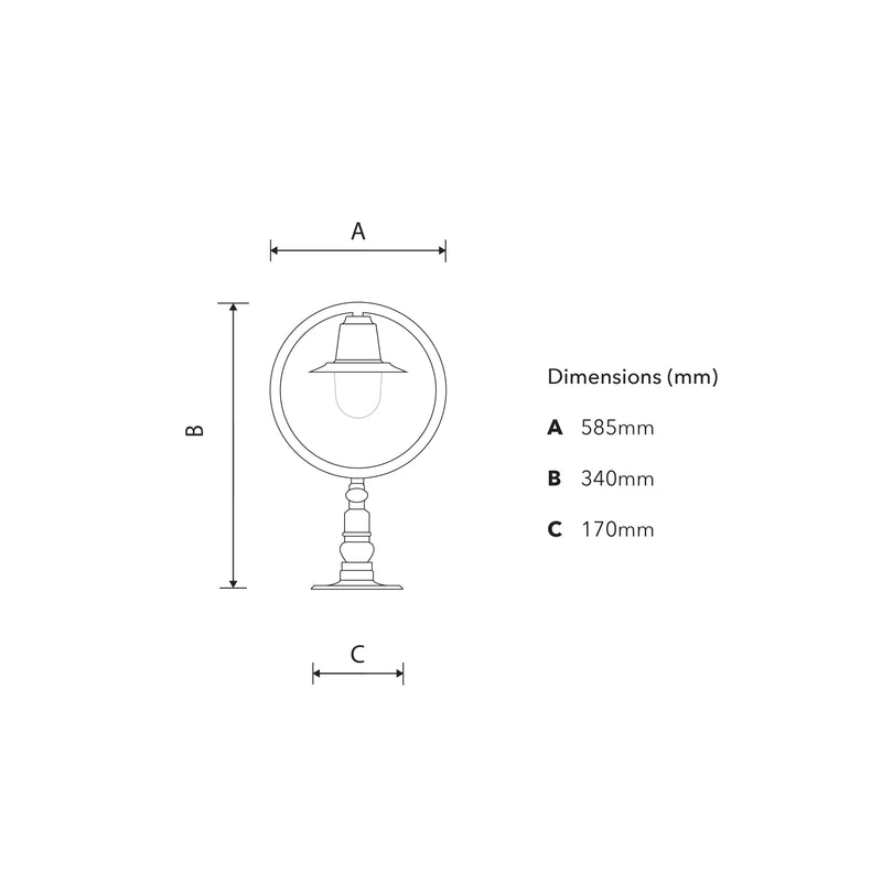 Phare de quai style chemin de fer classique pour chevêtres plats 0,59m (H352)