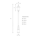 Georgian style lamp post 3.2m (H402)