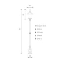 Georgian style lamp post in cast iron and steel 2.21m (H407)