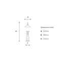 Georgian style pedestal light in cast iron and steel 0.98m (H408)