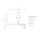 Victorian wall light with extension 0.97m (H042)