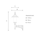 Large Georgian style wall light in cast iron and steel 1.27m (H440)