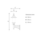 Georgian style wall light in cast iron and steel 0.58m (H443)