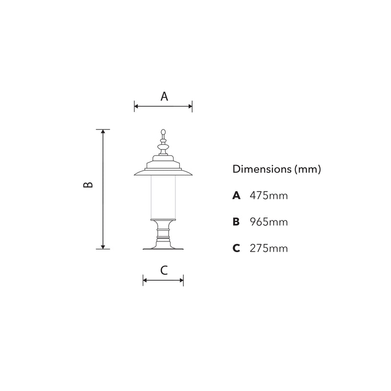 Phare géorgien pour grands piliers 0,96m (H450)