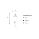 Georgian style pier light for flat piers 0.65m (H451)