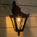 Victorian traditional cast iron downturned wall light 0.48m in height.