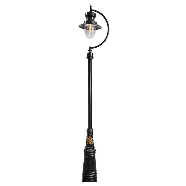 Vintage tear drop lamp post in cast iron and steel 3.7m (H501)