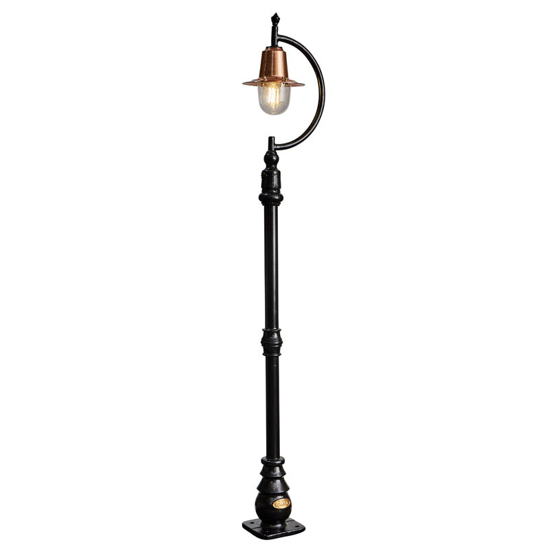 Vintage tear drop lamp post in copper, cast iron and steel 1.5m (H504C)