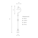 Vintage tear drop lamp post in cast iron and steel 1.5m (H504)