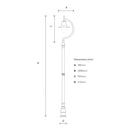 Vintage tear drop lamp post in cast iron and steel 2.8m (H506)