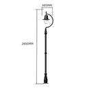 Vintage tear drop lamp post in cast iron and steel 2.8m in height.