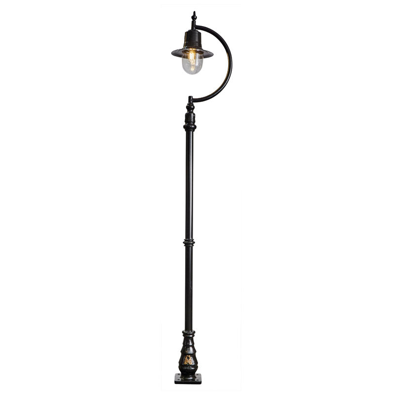 Vintage tear drop lamp post in cast iron and steel 2.8m (H506)