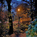 Vintage tear drop lamp post in cast iron and steel 2.8m in height.