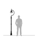 Vintage tear drop lamp post in cast iron and steel 2.5m in height.