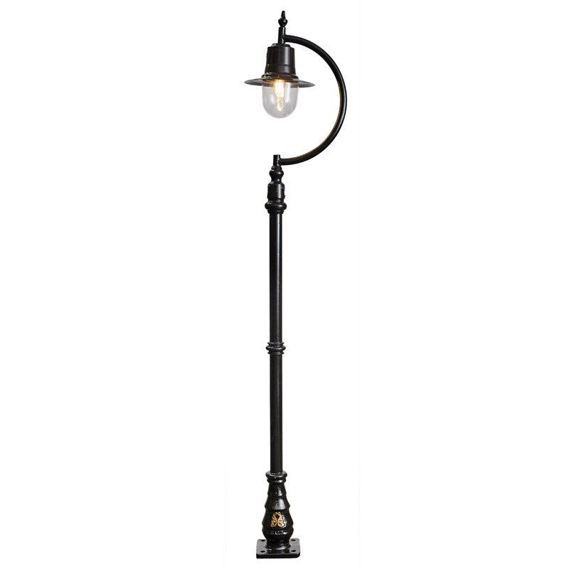 Vintage tear drop lamp post in cast iron and steel 2.5m (H507)