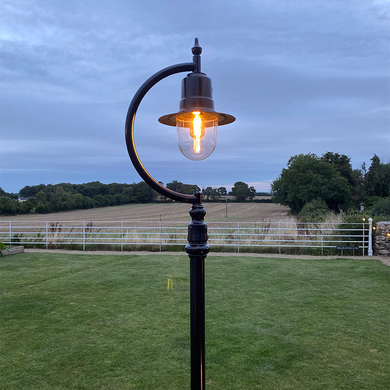 Vintage tear drop lamp post in cast iron and steel 2.5m in height