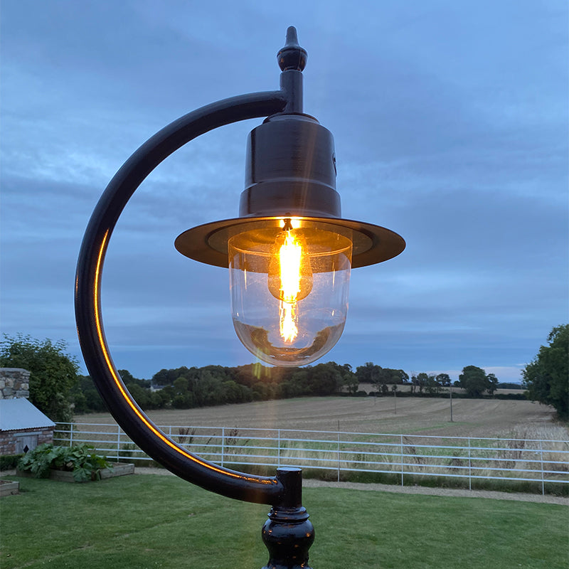 Vintage tear drop lamp post in cast iron and steel 2.5m (H507)
