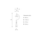 Vintage tear drop pedestal light in cast iron and steel 1.3m (H508)