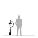 Vintage tear drop pedestal light in cast iron and steel 1.3m in height.