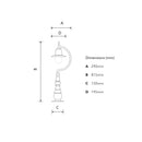 Vintage tear drop pedestal light in copper and cast iron 0.82m (H509C)