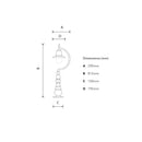 Vintage tear drop pedestal light in cast iron and steel 0.82m (H509)