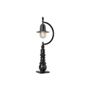 Vintage tear drop pedestal light in cast iron and steel 0.82m (H509)