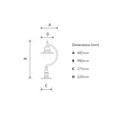 Vintage tear drop pier light in copper and cast iron 0.98m (H551C)